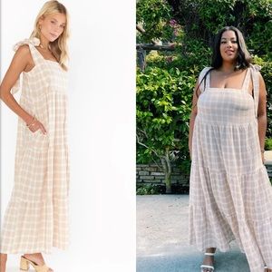 Show Me Your Mumu plaid linen maxi dress